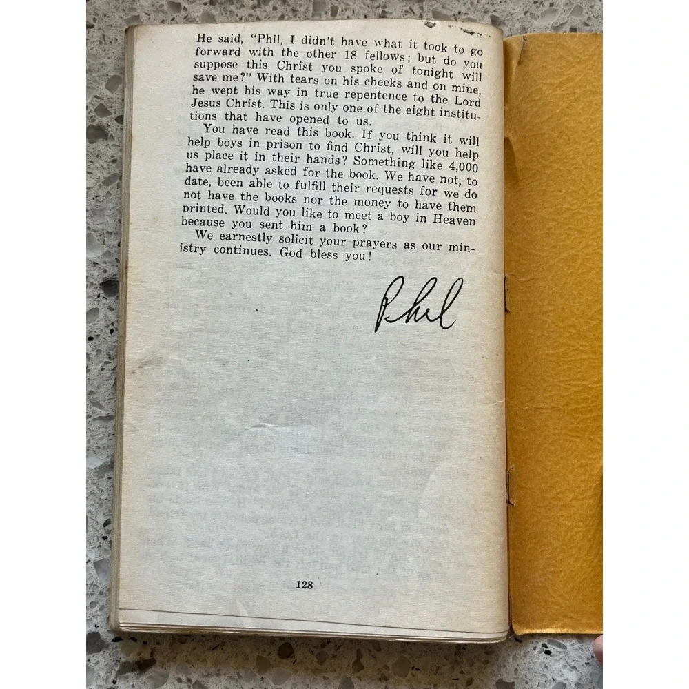 Signed Under Arrest! Phil Thatcher 1957 Autobiography Christian Prison Memoir